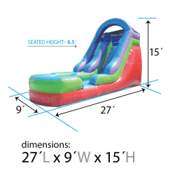 15 foot retro inflatable water slide 1750168330 15' Retro Rainbow Water Slide