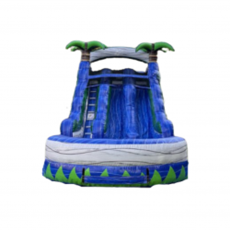 15' Blue Crush Dual Lane Dry Slide