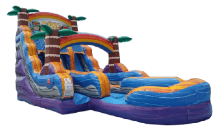 15' Tiki Plunge Dual Lane Dry Slide