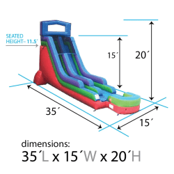 Retro rainbow water slide2 1750175667 18' Retro Rainbow Water Slide