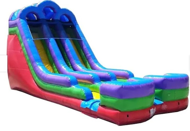 18' Retro Rainbow Dual Lane Water Slide