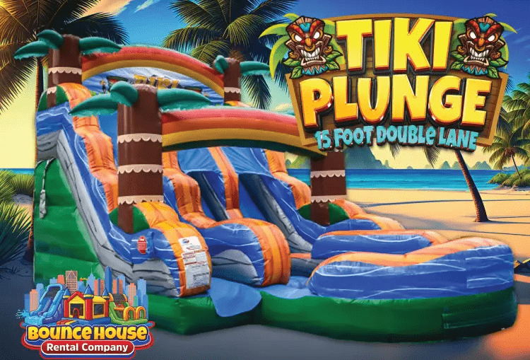 15' Tiki Plunge Dual Lane Dry Slide