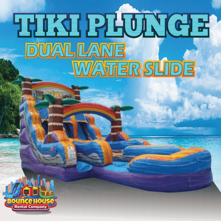 18' Tiki Plunge Dual Lane Water Slide