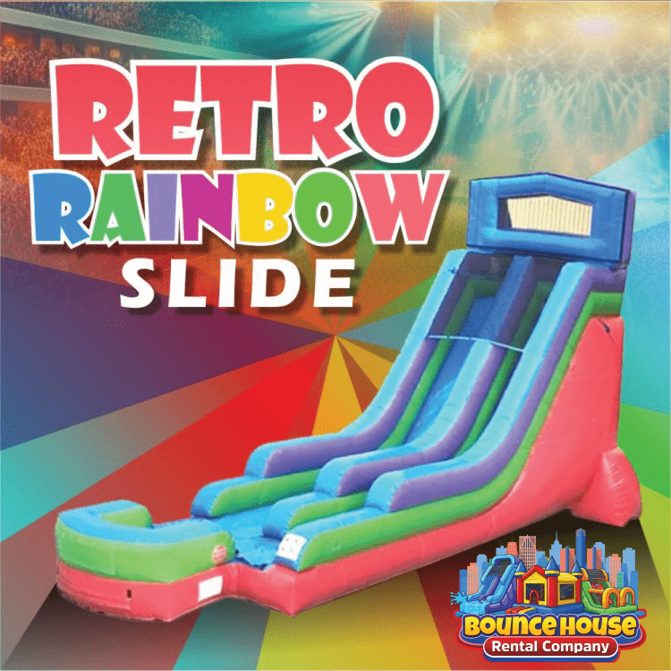 18' Retro Rainbow Water Slide
